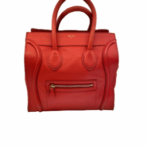 Celine Red Luggage Tote Bag