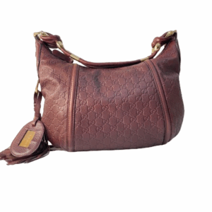 Gucci GG Burgundy Guccissima Hobo Bag