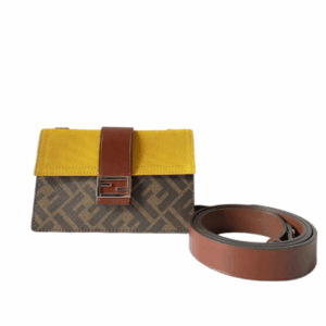 Fendi Brown Baguette FF Flat Shoulder Bag