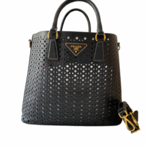 Prada Black Perforated Tote Bag