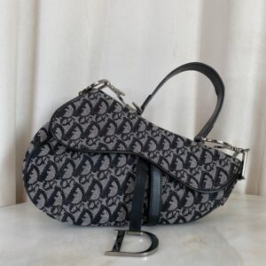 Christian Dior Black Oblique Saddle Bag