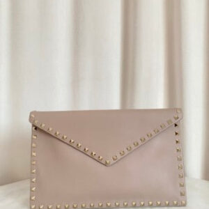 Valentino Nude Envelope Studded Clutch