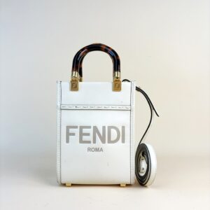Fendi Cream Mini Sunshine Tote Bag with Strap