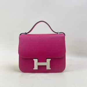 Hermes Framboise Chevre Constance Shoulder Bag