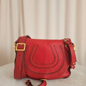 Chloe Red Marcie Zip Crossbody Bag