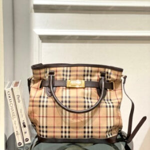 Burberry Brown Haymarket Check Golderton Bag