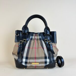 Burberry Black House Check Bridle Tote Bag