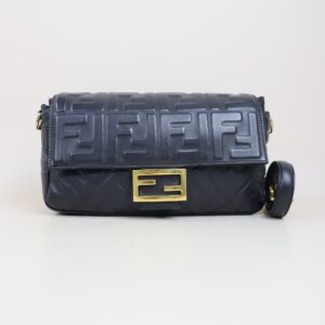 Fendi Black FF Baguette Shoulder Bag