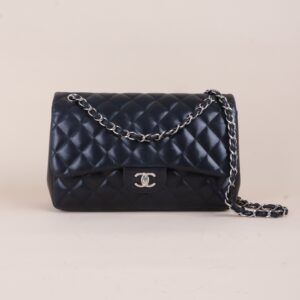 Chanel Black Classic Jumbo Double Flap Shoulder Bag
