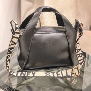 Stella Mccartney Black Mini Logo Crossbody Bag