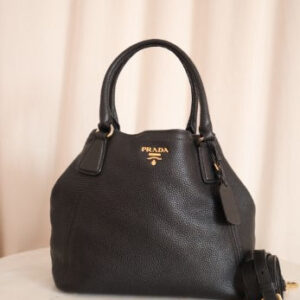 Prada Black Vitello Daino Shoulder Bag
