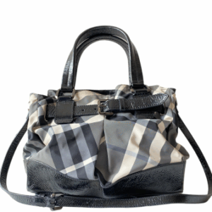 Burberry Bicolor Beat Check Nylon Tote Bag