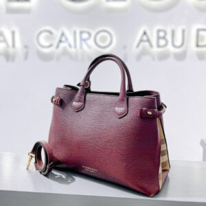 Burberry Burgundy Banner Tote Medium Bag