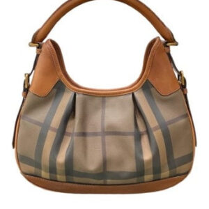 Burberry Camel House Check Hobo Bag