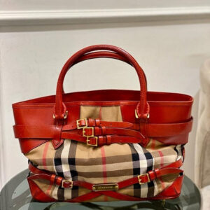 Burberry Red Bridle House Check Bag