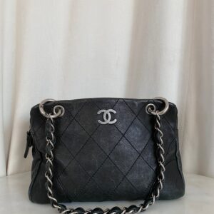 Chanel Black Distressed Outdoor Ligne Bag