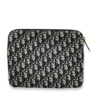 Night Kit and Eye Shade Blue Oblique Pouch in Canvas, Gold hardware