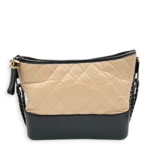 Quilted Gabrielle Medium Multi-colour Shoulder Bag in Distressed Leather, 3-Tone hardware