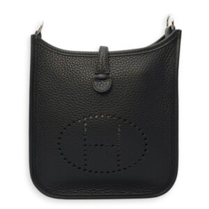 Evelyne (Short Strap) Mini Black/Gris Misty-Noir in Clemence, Palladium hardware