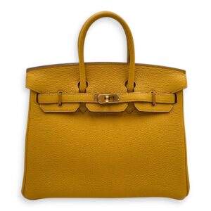 Birkin 25 Jaune Ambre in Togo, Gold hardware