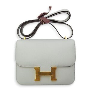 Constance Mirror 18 Blue Glacier in Epsom, Gold hardware