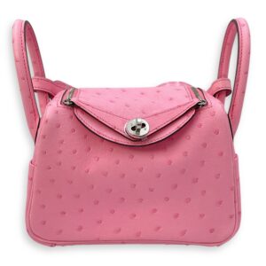 Lindy Mini Bubblegum in Ostrich, Palladium hardware