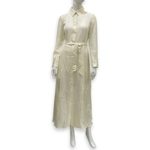 Jacquard en Desordre 34 Blanc Casse Long Shirt Dress