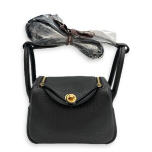 Lindy II Mini Black in Clemence, Gold hardware