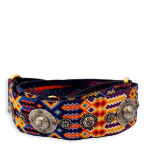 Guitar Multi-colour Strap in Canvas, Gold/Resin hardware