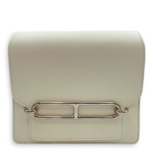 Roulis Mini Blanc in Evercolor, Palladium hardware