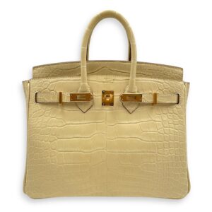 Birkin 25 Vanille in Matte Alligator, Gold hardware