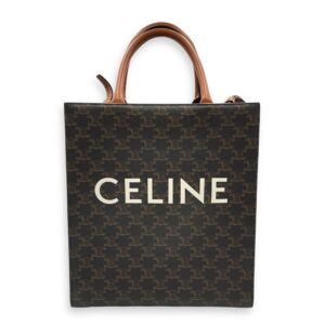 Vertical Cabas in Triomphe Canvas Brown Shoulder Bag in Canvas, Gold hardware