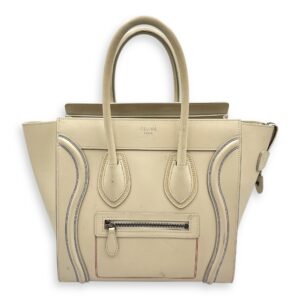 Luggage Micro Off-White Top Handle Bag in Calfskin, Silver hardware