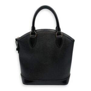 Epi Leather Lockit Black Top Handle Bag, Silver hardware