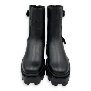 Jaimy 38.5 Black Ankle Boot in Calfskin, Palladium hardware