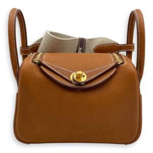 Lindy II Mini Fauve in Barenia Faubourg, Gold hardware