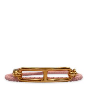 Roulis Double Tour T2 Rose Sakura Bracelet in Swift, Rose Gold hardware