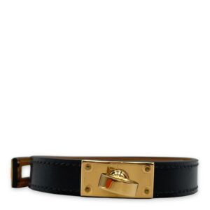 Kelly Double Tour T2 Black Bracelet in Box, Gold hardware