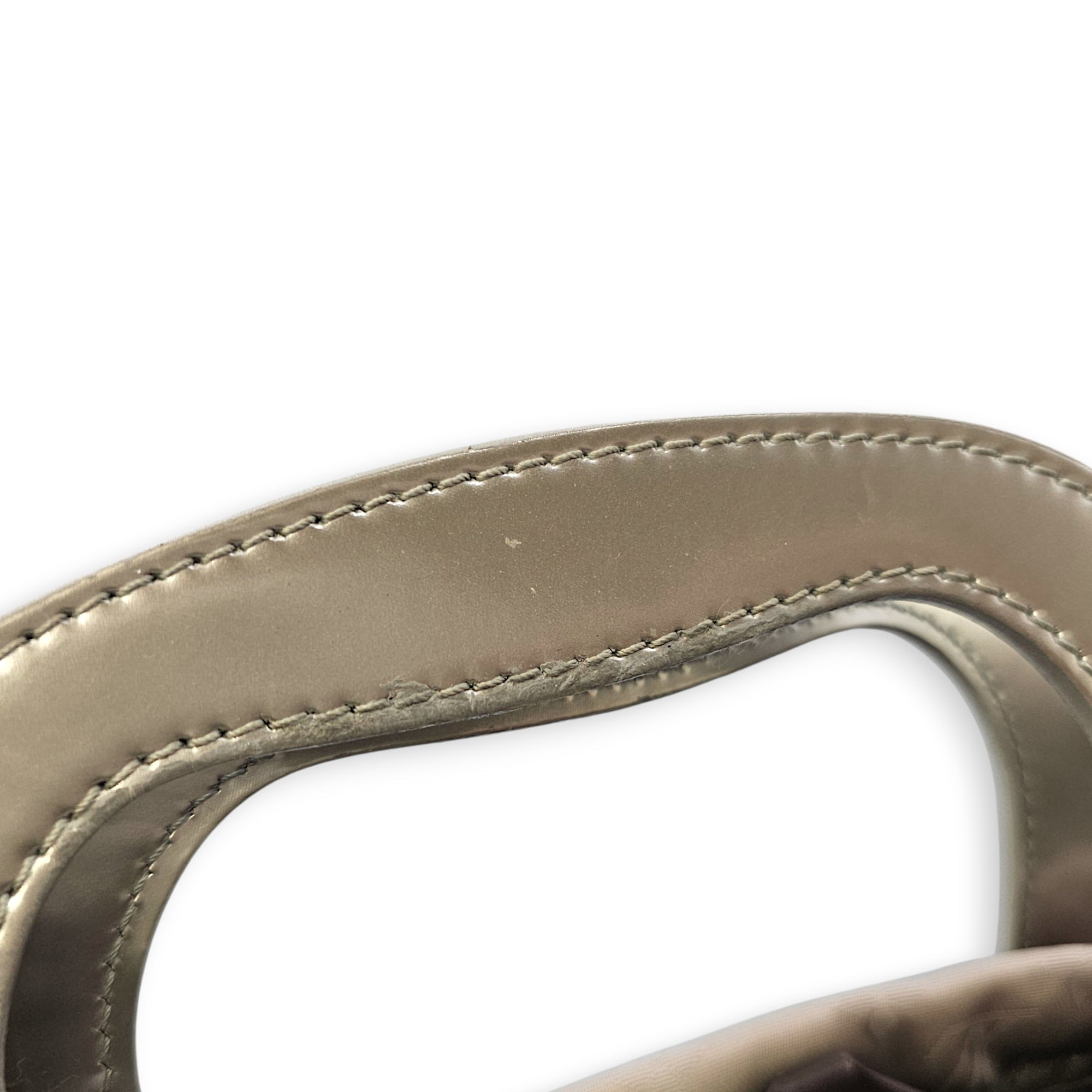 Jelly Shopping Bag MM Grey Top Handle Bag in Metallic Calf - Image 11