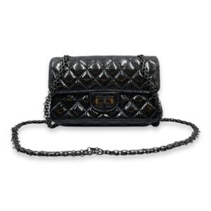 Reissue Mini Black Flap Bag in Patent Leather, So Black hardware