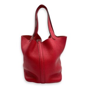 Picotin 22 Rouge Casaque in Clemence, Palladium hardware