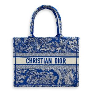 Dior Medium Blue Book Tote in Canvas