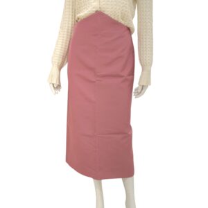High Waisted Mid Length Skirt 38 Pink Ready-To-Wear in Cotton