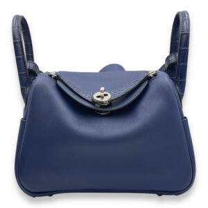 Lindy Mini Blue Sapphire in Swift/Matte Alligator, Palladium hardware