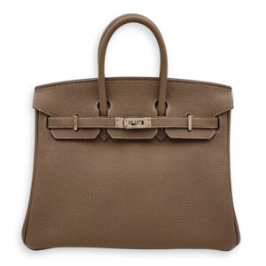 Birkin 25 Etoupe in Togo, Palladium hardware