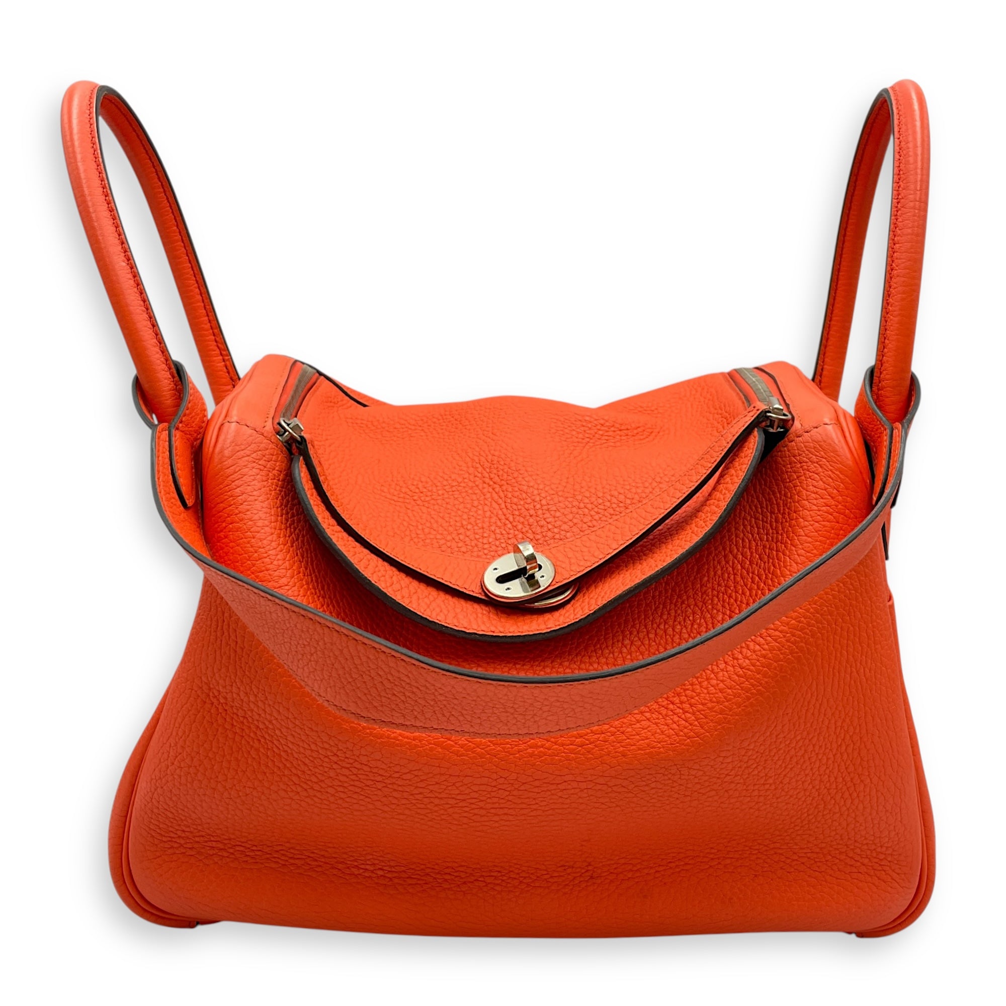 Lindy Verso 30 Orange Poppy/Bordeaux in Clemence, Palladium hardware - Image 13