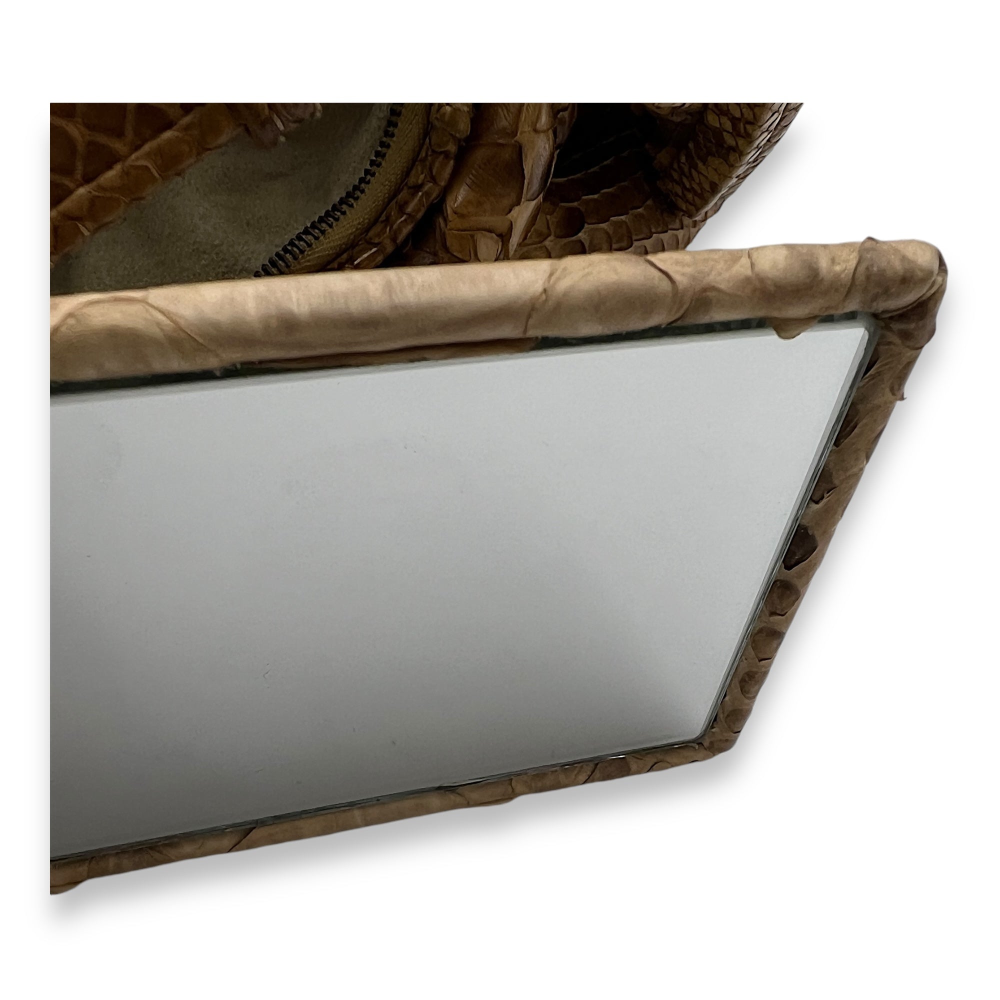 Duette Brown Shoulder Bag in Python Leather, Brushed Gold hardware - Image 13