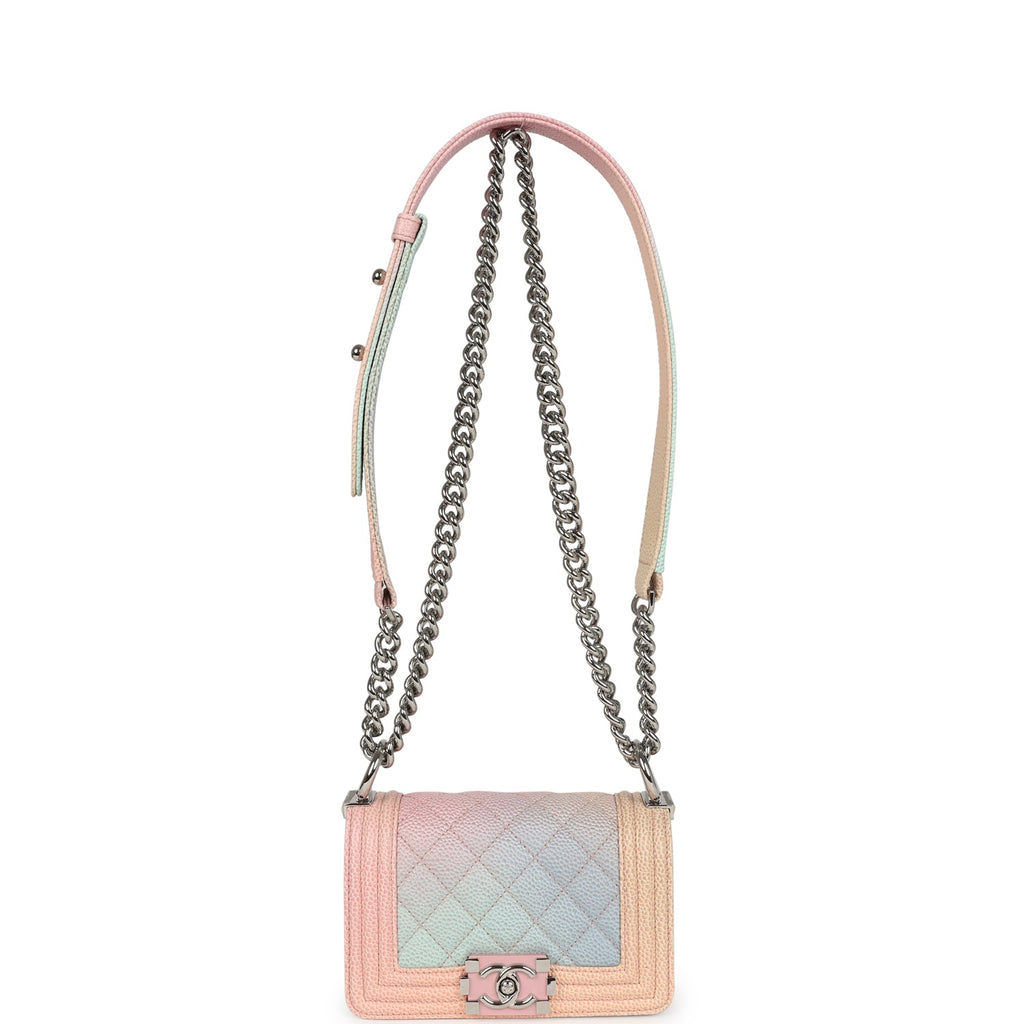 Chanel Mini "Paris-Cuba" Boy Bag Multicolored Caviar Enamel Silver Hardware - Image 8