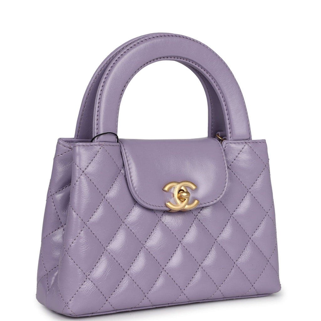 Chanel Small Kelly Shopper Light Purple Shiny Aged Calfskin Brushed Gold Hardware - Image 3