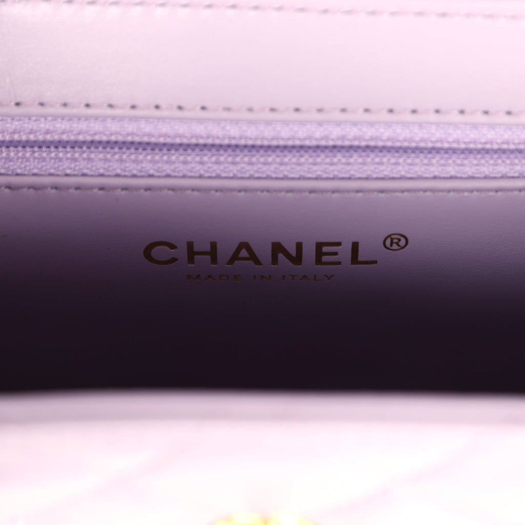 Chanel Small Kelly Shopper Light Purple Shiny Aged Calfskin Brushed Gold Hardware - Image 10